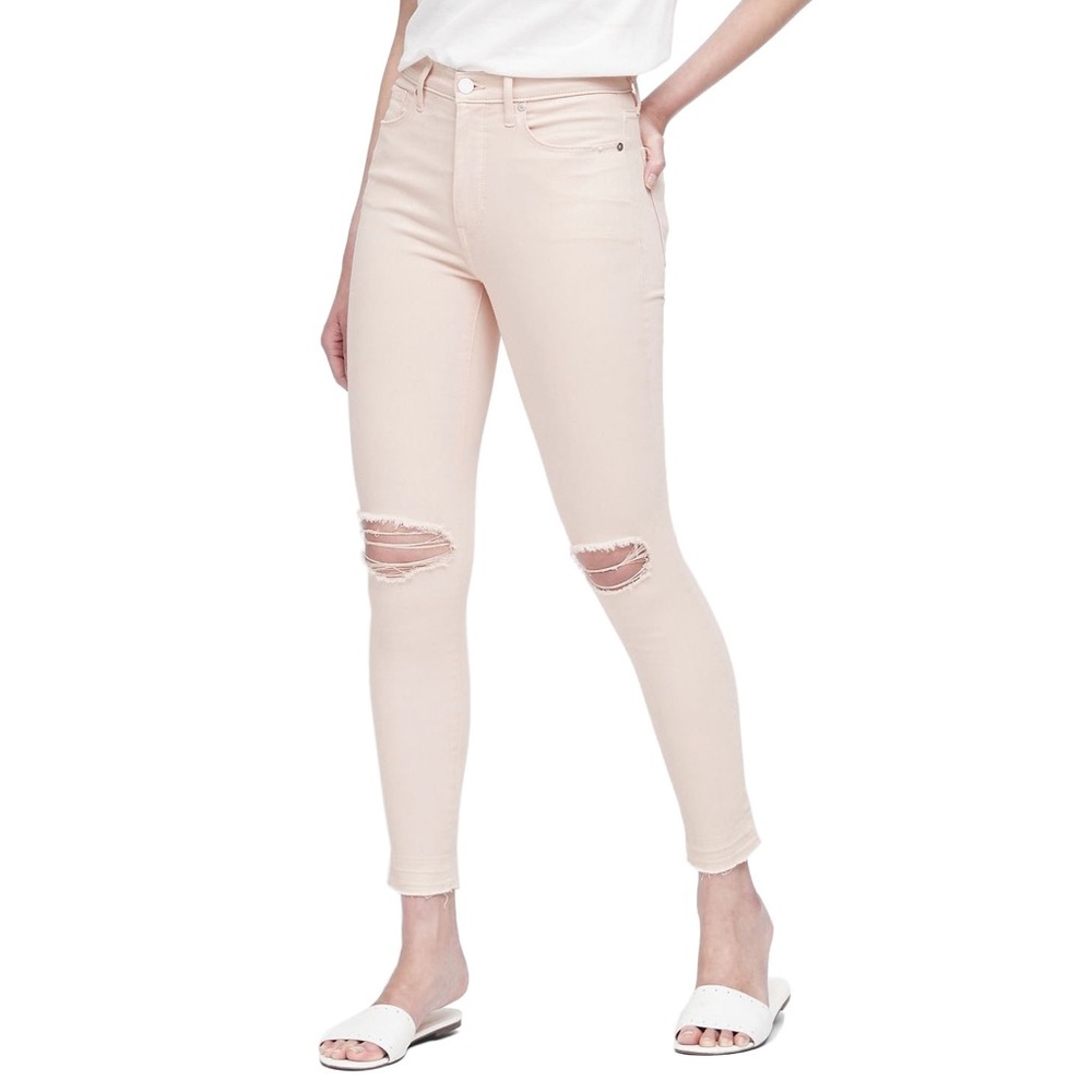 Banana Republic Blush Pink Petite High Rise Jeans, Size 24